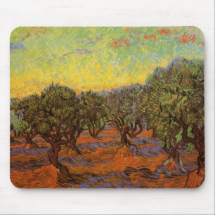 Mousepad Oliveiral, Céu Laranja por Vincent van Gogh