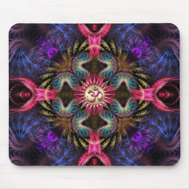 Mousepad Om Angels Fractal New Age Art (Frente)