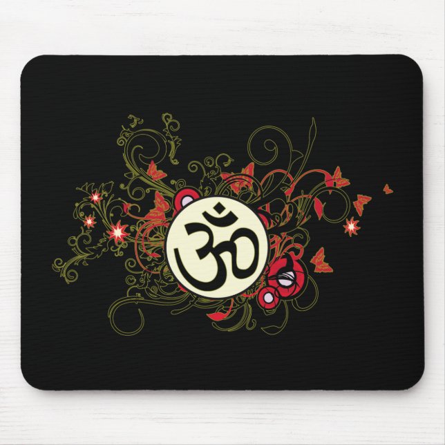 Mousepad OM floral budista (Frente)