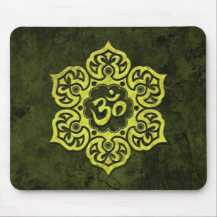 Mousepad OM floral de pedra verde