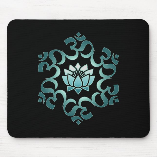 Mousepad Om, Mantra, Símbolo, Mandala, Flor de Lótus, Budis (Frente)