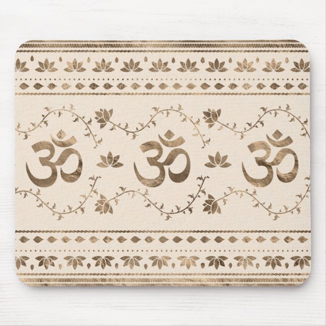 Mousepad OM symbol ornament - pastel gold (Frente)