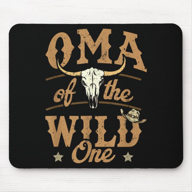 Mousepad Oma Of The Wild One Cowboy Western Rodeo Party Mat (Frente)