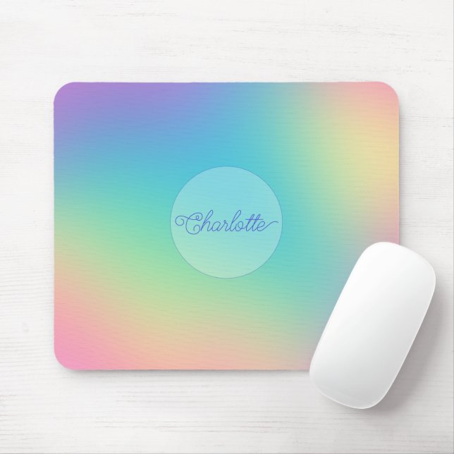 Mousepad Ombre Arco-Íris Personalizado (Com mouse)