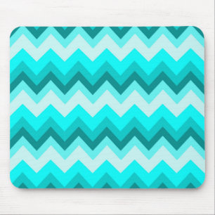Mousepad Ombre Girly Pattern Teal Turquoise Chevron