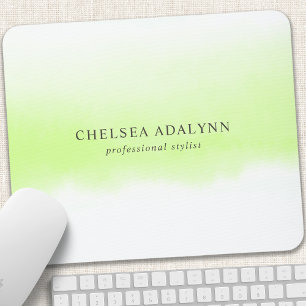 Mousepad Ombre Verde Aquarela Negócios Minimalista