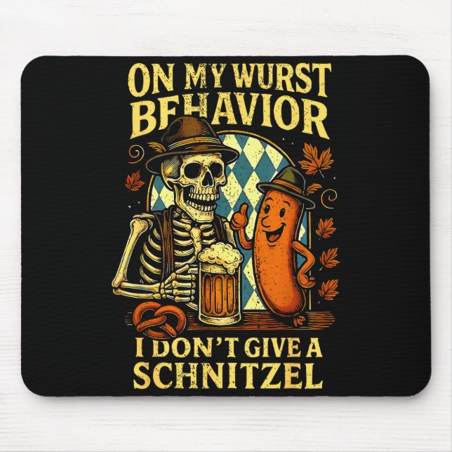 Mousepad On My Wurst Behavior Funny Skeleton And Dog  (Frente)