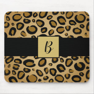 Mousepad Onça Pintada Estampa de Leopardo Manchas Dourado B