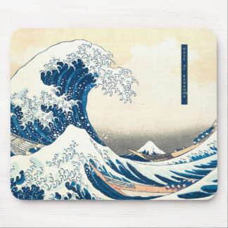 Mousepad Onda de Ilustração Azul de Kanagawa