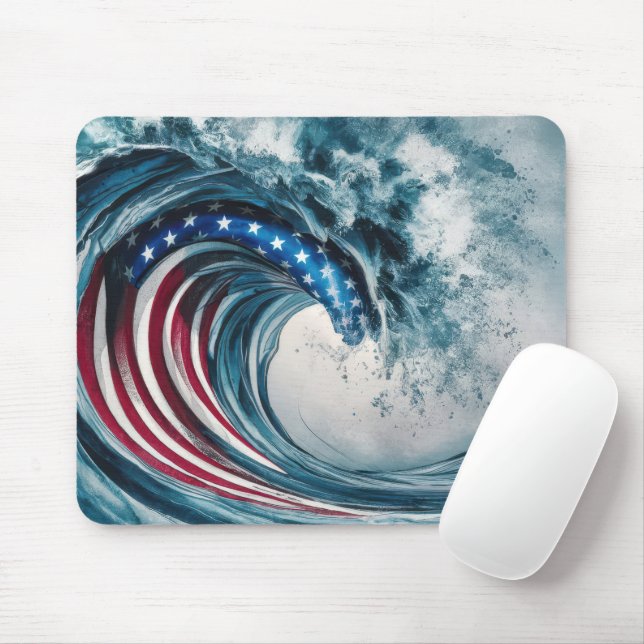 Mousepad Onda de Sinalizador Patriótico (Com mouse)