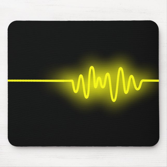 Mousepad Onda de som - Amarelo em preto (Frente)