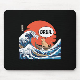 Mousepad Onda Grande Bruh Kanagawa Japonês Divertido Surfan