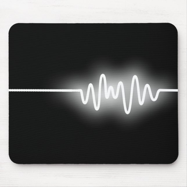 Mousepad Onda sadia - branco no preto (Frente)