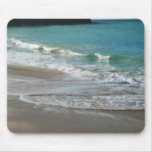 Mousepad Ondas a Lapidar no Oceano Azul de Turquesa de Prai