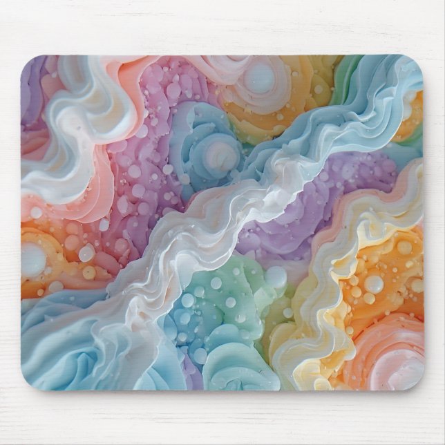 Mousepad Ondas Abstratas em Pastel (Frente)