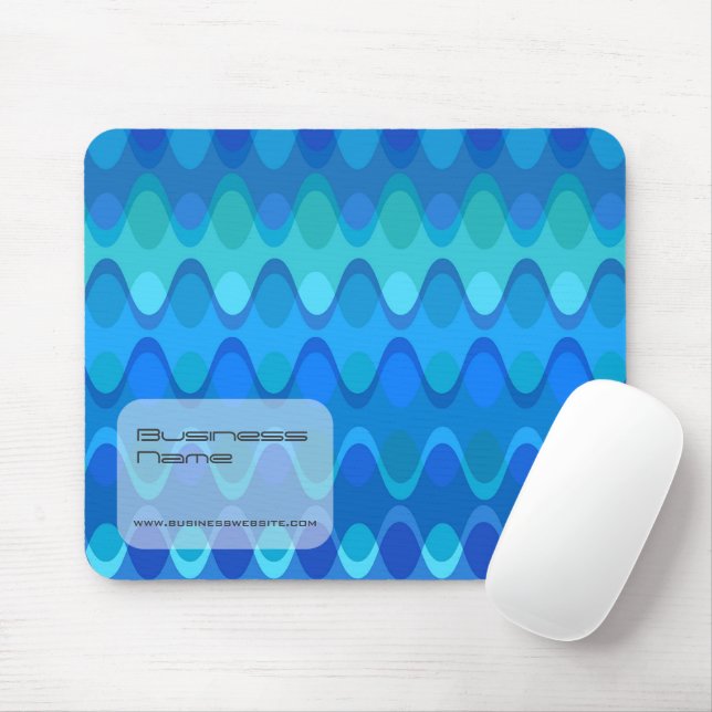 Mousepad Ondas Azuis Zig Zag Elétricas Padrão Abstrato Mod (Com mouse)