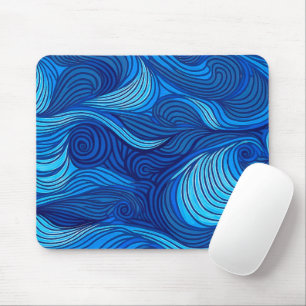 Mousepad Ondas de Água do Oceano Azul Turquesa Abstrato