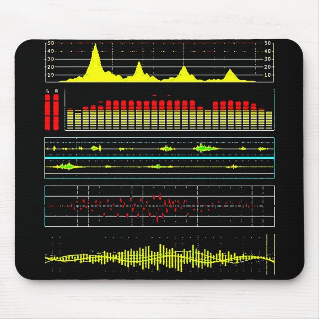 Mousepad Ondas de música e equalizador de áudio2 (Frente)