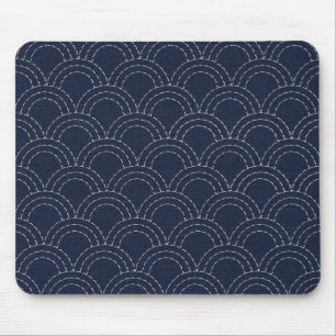 Mousepad Ondas de oceano japonesas do sashiko