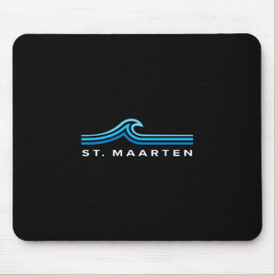 Mousepad Ondas de St Maarten Vintage Homens Mulheres Menina