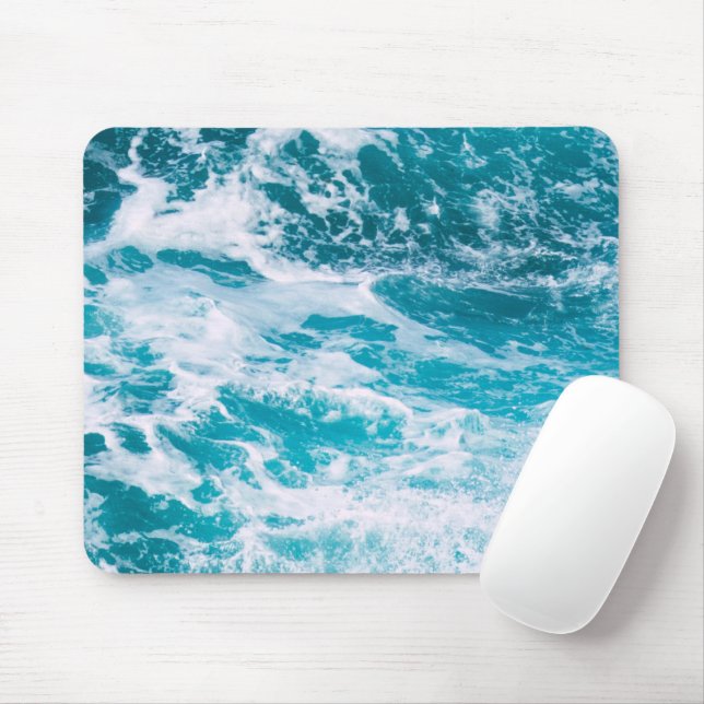Mousepad Ondas do Oceano Azul (Com mouse)