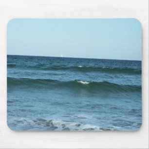 Mousepad Ondas do Oceano Azul Alcançando a Costa