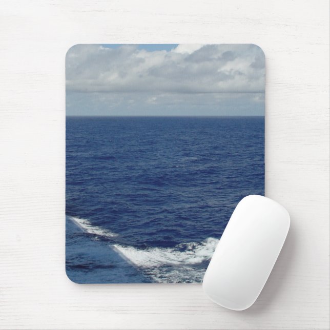 Mousepad Ondas do Oceano e Nuvens Fluffy (Com mouse)