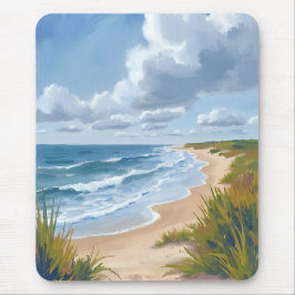Mousepad Ondas do Oceano | Pintura Costeira de Praia