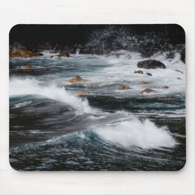 Mousepad Ondas do oceano temperamentais, foto de arte (Frente)