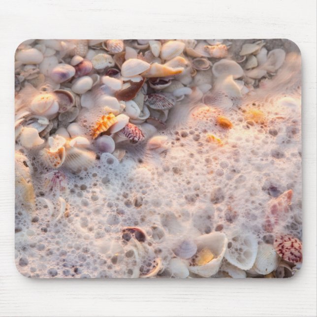 Mousepad Ondas e Conchas Marinhas que Chegam à Ilha de Sani (Frente)