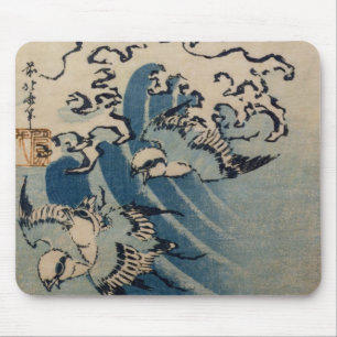 Mousepad Ondas e pássaros, c.1825 (impressão do woodblock