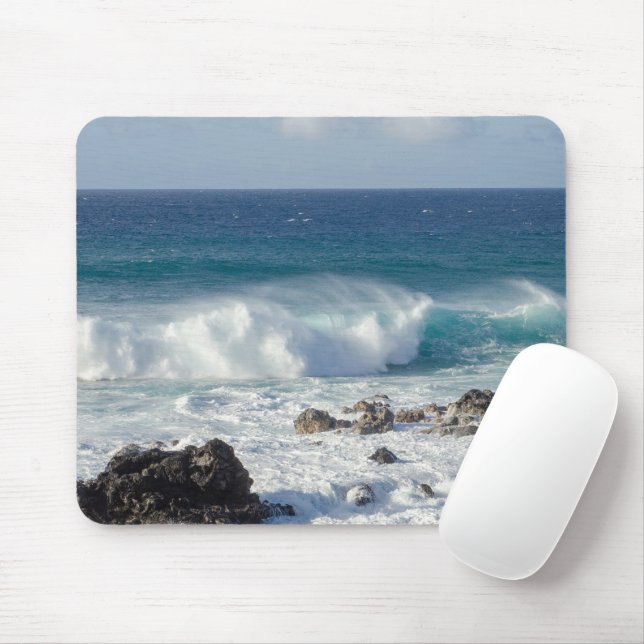 Mousepad Ondas Em Maui, Fotografia Da Paisagem Do Havaí (Com mouse)