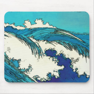 Mousepad Ondas oceânicas PixDezines konen uehara, 上 原