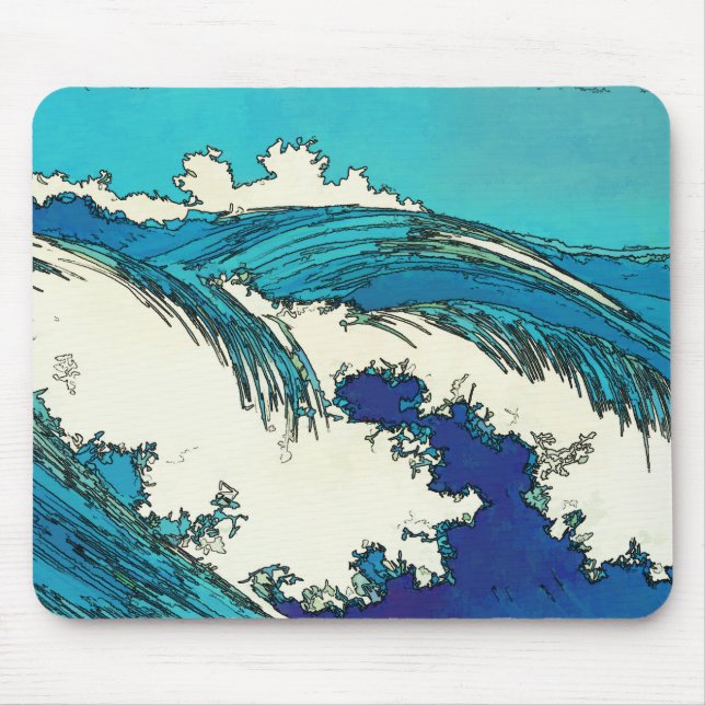 Mousepad Ondas oceânicas PixDezines konen uehara, 上 原 (Frente)