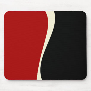 Mousepad Ondas Simples 2 em Vermelho e Creme