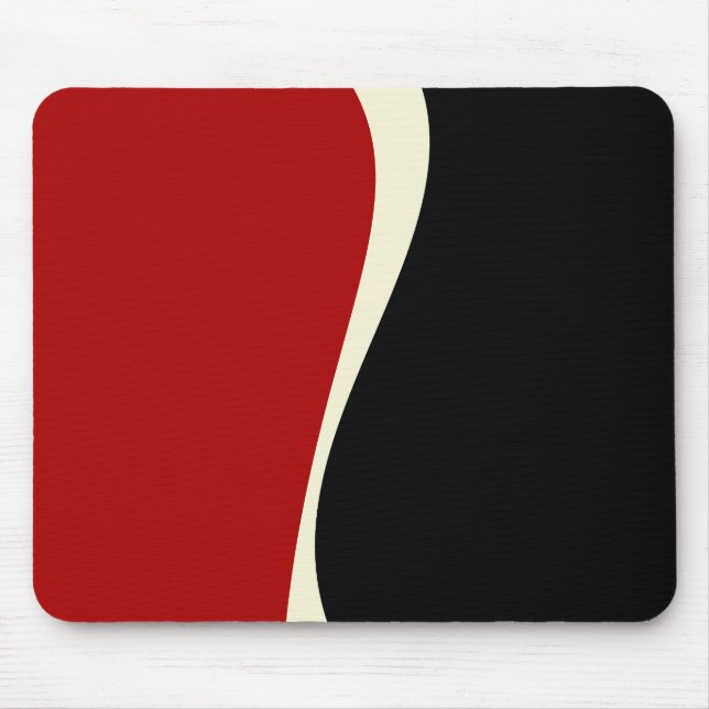 Mousepad Ondas Simples 2 em Vermelho e Creme (Frente)