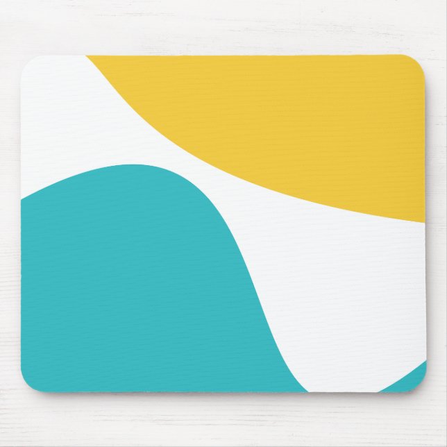 Mousepad Ondas Simples 4 - Turquesa e Amarelo (Frente)