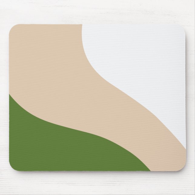 Mousepad Ondas Simples - Branco, Areia e Verde (Frente)