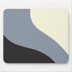 Mousepad Ondas Simples - Preto, Cinza e Creme