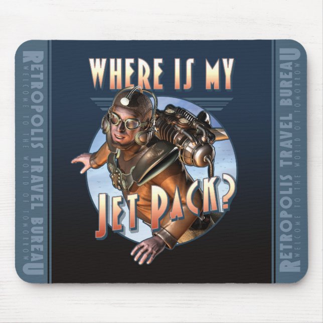 Mousepad Onde está meu Jetpack? Tapete do rato (Frente)