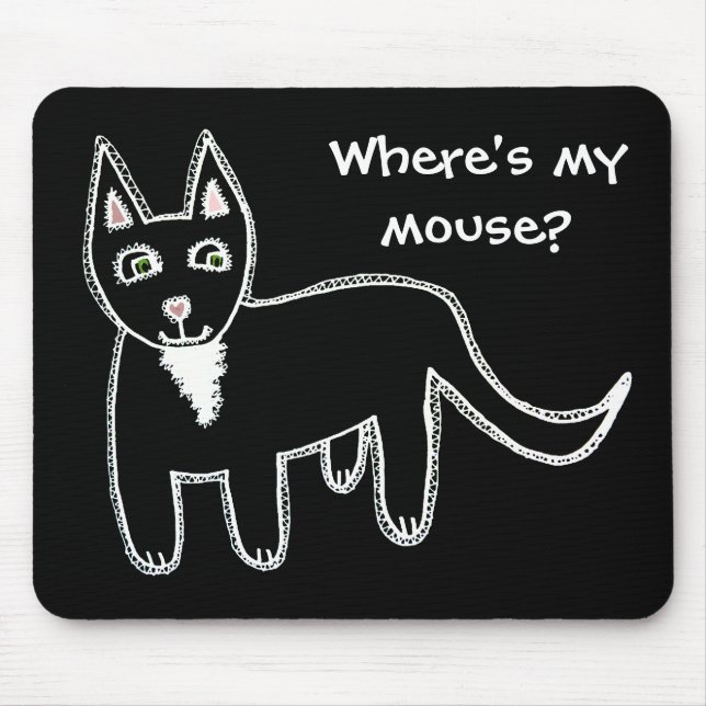 Mousepad Onde está meu rato? Gato preto (Frente)