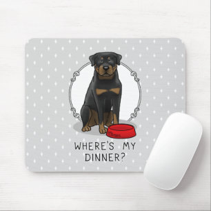Mousepad Onde está o meu Janto? Rottweiler com Red Dog Dis