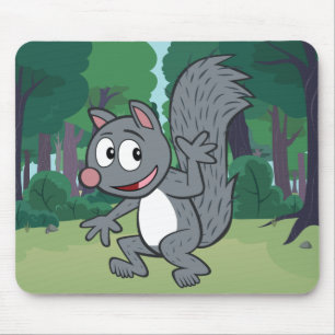 Mousepad Ondulação cinzenta do esquilo do rick   da guard