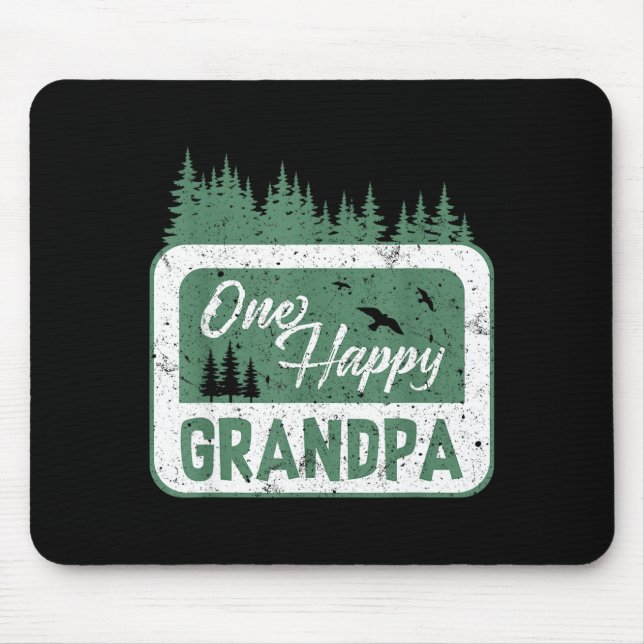 Mousepad One Happy Grandpa Camper 1st Birthday Camng Bear  (Frente)