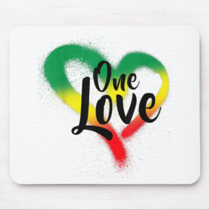 Mousepad One Love One Heart Reggae Vibes