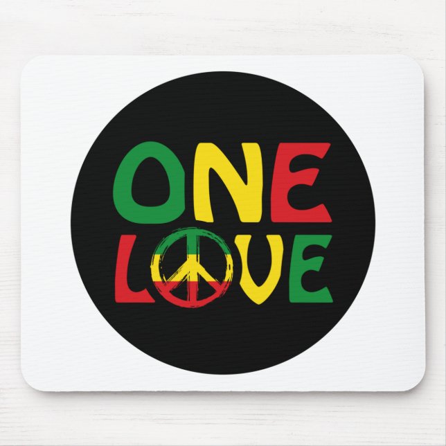 Mousepad One Love, Reggae design (Frente)