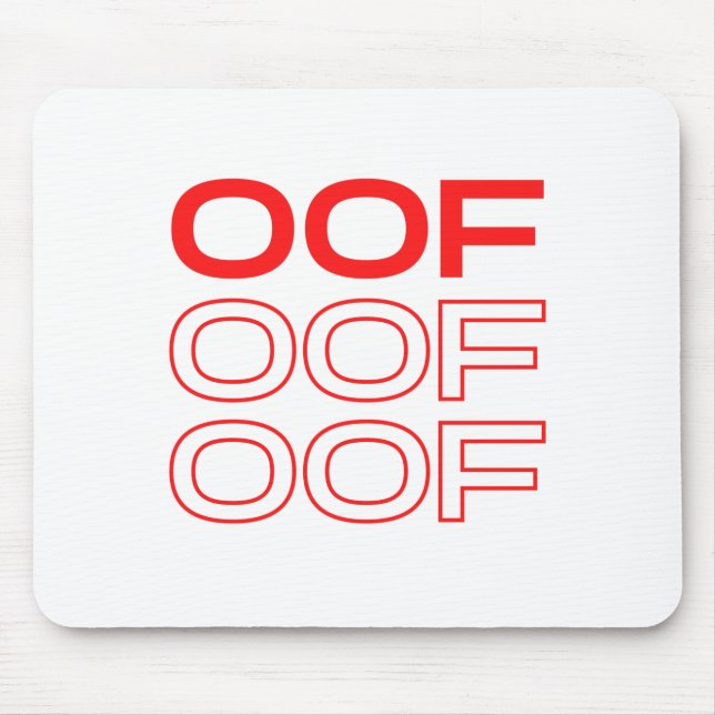 Mousepad Oof Roblox Funny Meme Red Font (Frente)