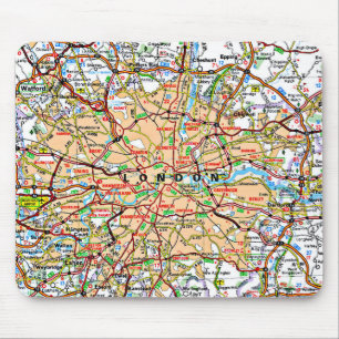 Mousepad Ooof Londres Inglaterra do mapa
