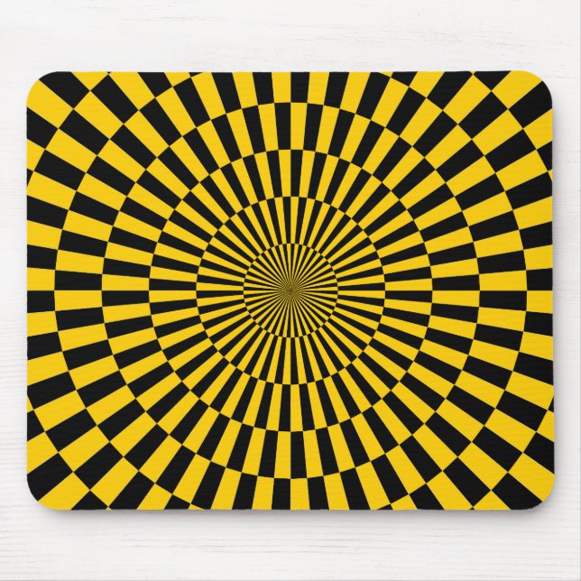Mousepad Op Art - âmbar e preto (Frente)