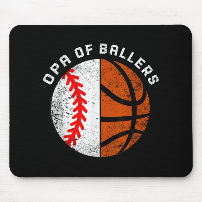 Mousepad Opa De Ballers Engraçado Vovô De Basquete De Baseb (Frente)